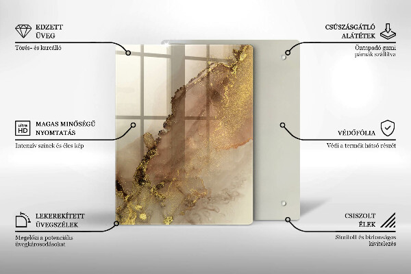 Üveg vágódeszka Lila színű