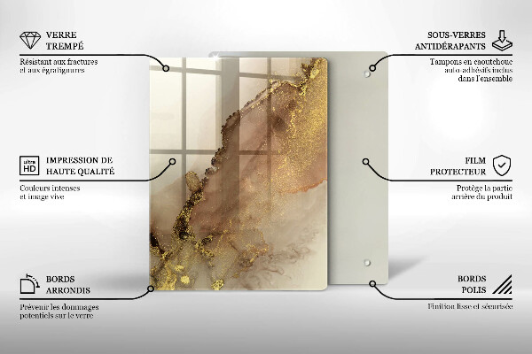 Üveg vágódeszka Lila színű