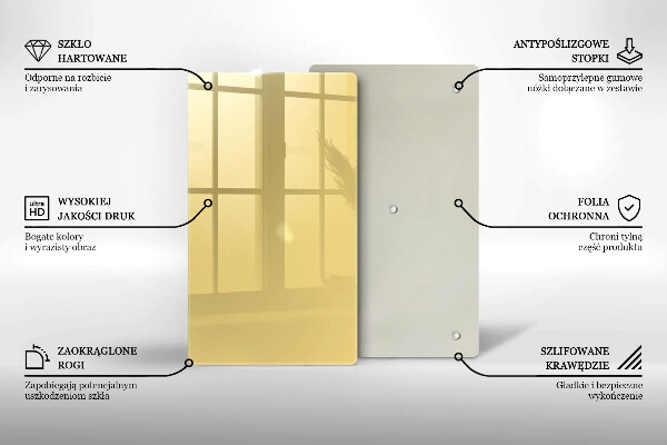 Üveg vágódeszka Sárga