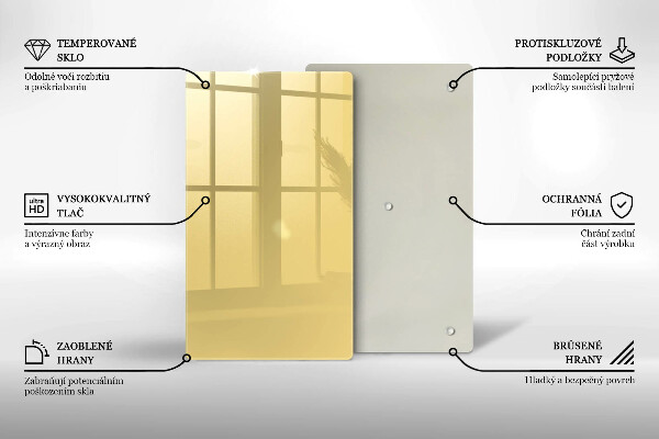 Üveg vágódeszka Sárga