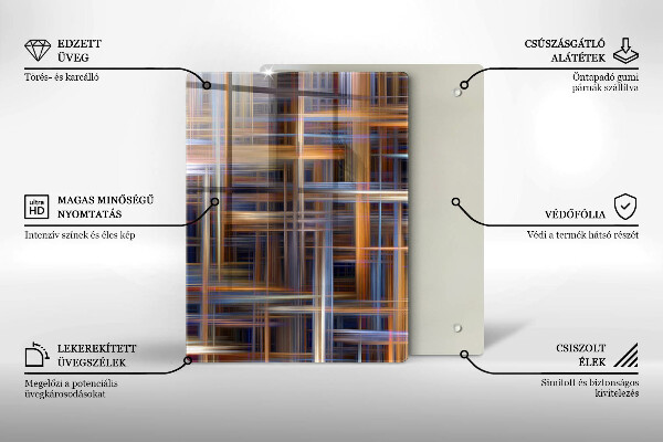 Üveg vágódeszka Sárga