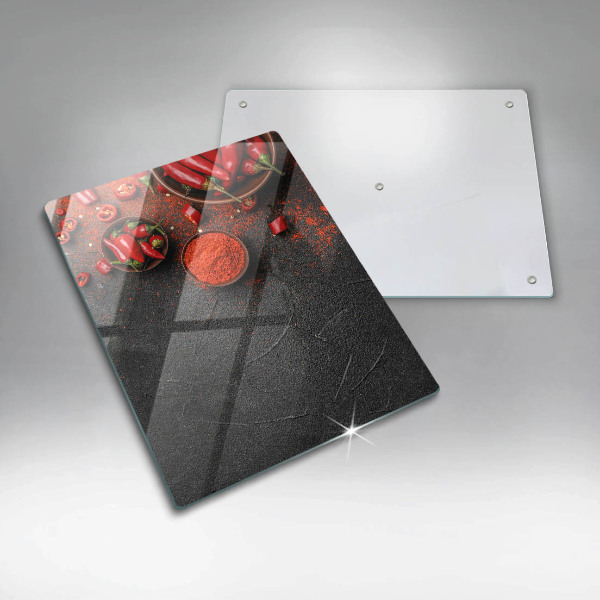 Üveg vágódeszka Piros chili paprika