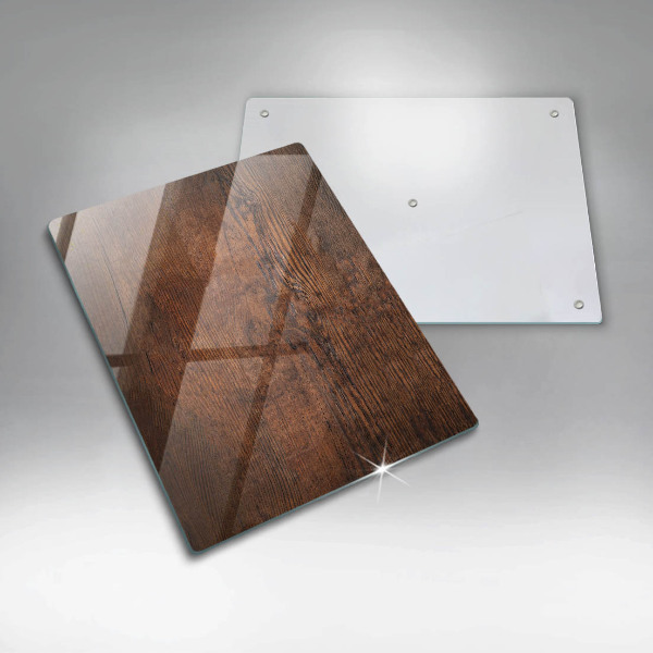 Üveg vágódeszka Sötét fa tábla