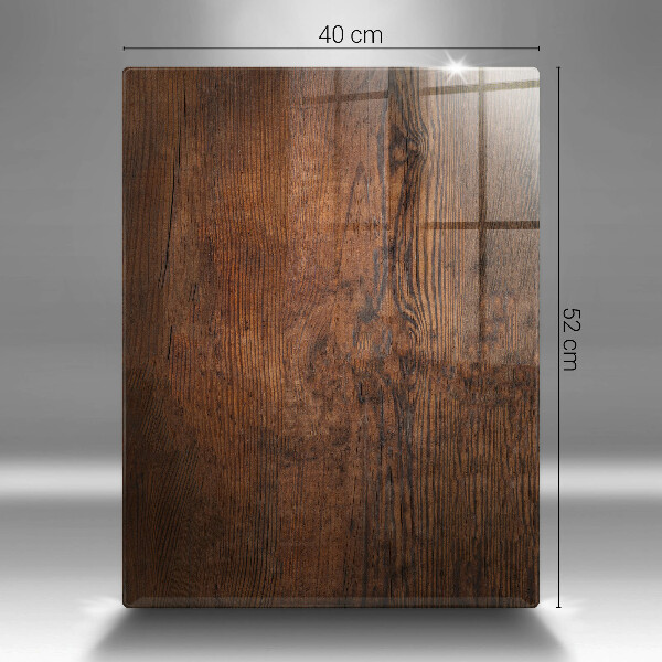 Üveg vágódeszka Sötét fa tábla