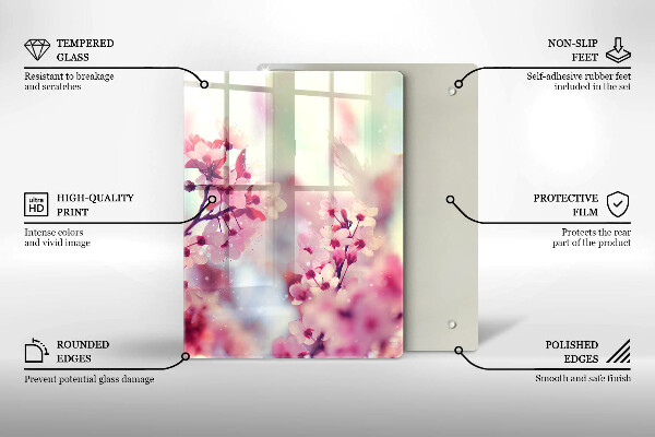 Üveg vágódeszka Sötét fa tábla