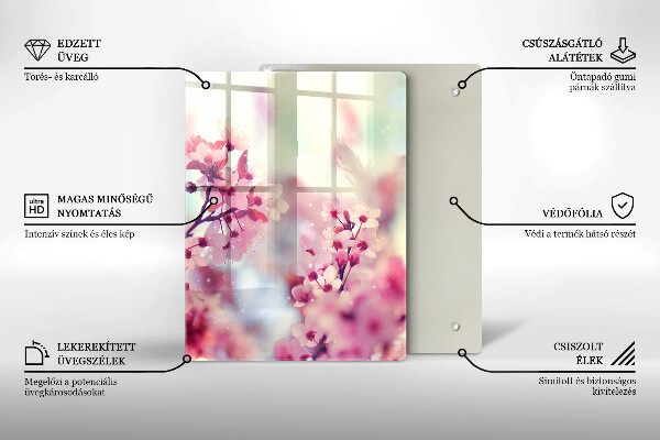 Üveg vágódeszka Sötét fa tábla