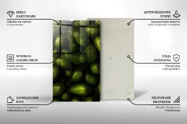 Üveg vágódeszka Avokádó gyümölcs