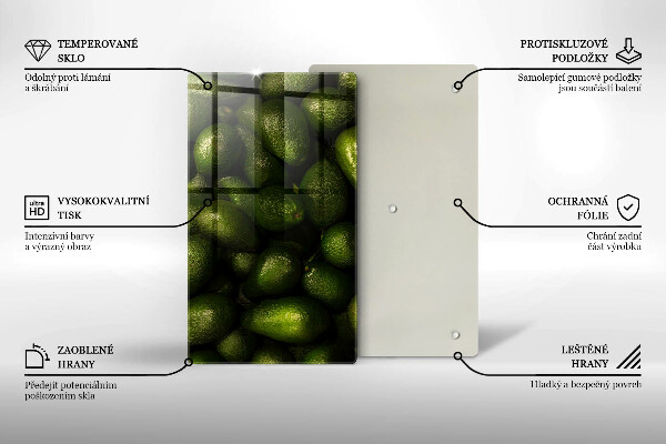 Üveg vágódeszka Avokádó gyümölcs