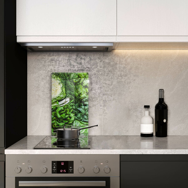 Üveg vágódeszka Zöld zöldségek