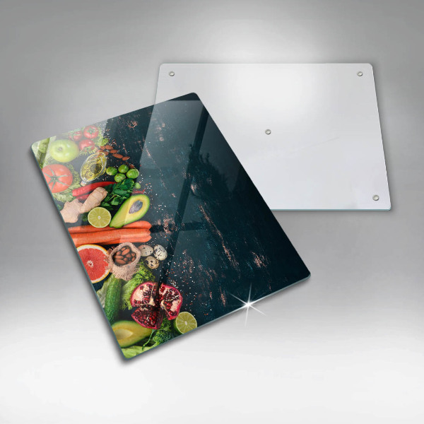 Üveg vágódeszka Gyümölcsök és zöldségek