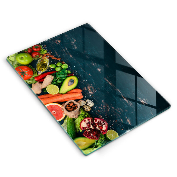 Üveg vágódeszka Gyümölcsök és zöldségek