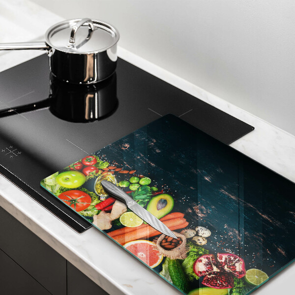 Üveg vágódeszka Gyümölcsök és zöldségek