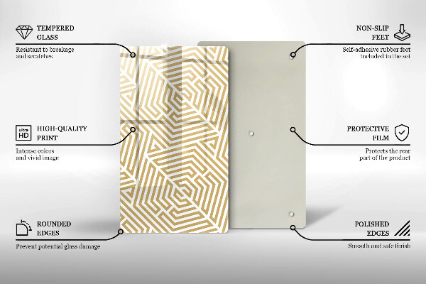 Üveg vágódeszka Geometriai vonalak