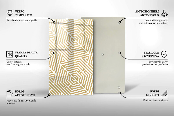 Üveg vágódeszka Geometriai vonalak