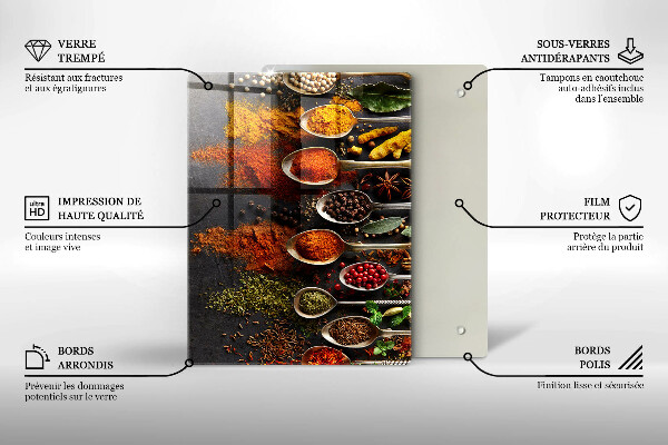 Üveg vágódeszka Festett boho levelek