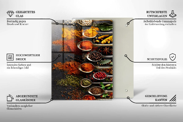 Üveg vágódeszka Festett boho levelek