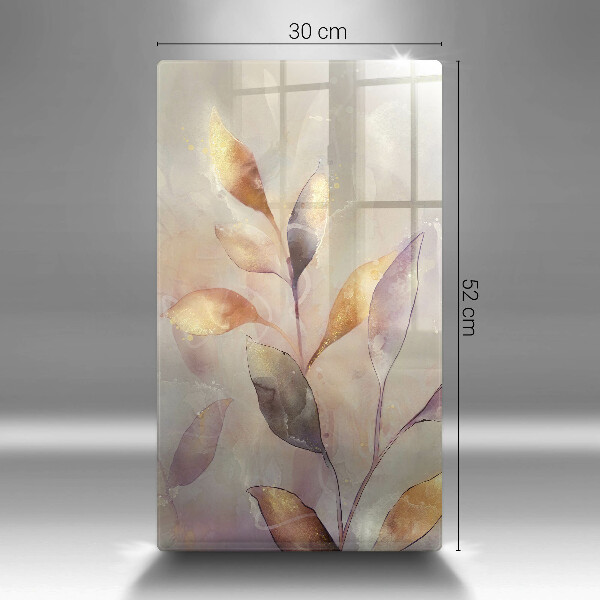 Üveg vágódeszka Festett boho levelek