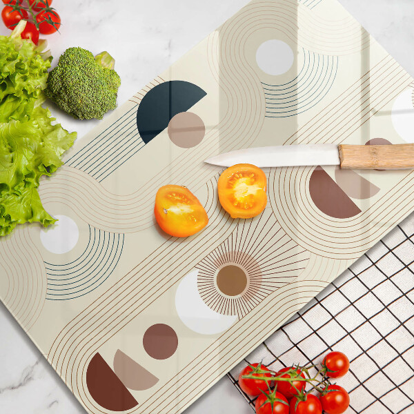 Üveg vágódeszka Boho geometriai formák