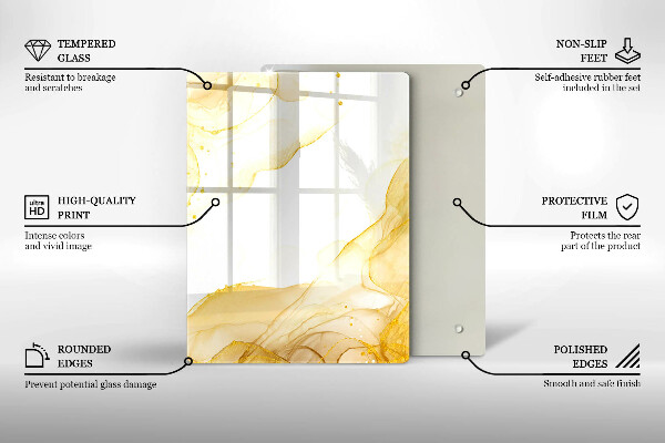 Üveg vágódeszka Boho levelek minta