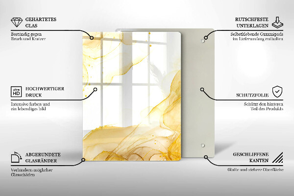 Üveg vágódeszka Boho levelek minta