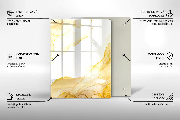 Üveg vágódeszka Boho levelek minta