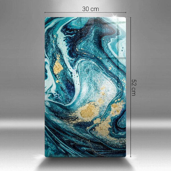 Üveg vágódeszka Kék arany absztrakció