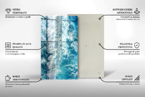 Üveg vágódeszka Tenger víz hullámai