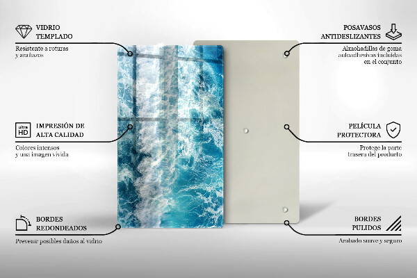 Üveg vágódeszka Tenger víz hullámai