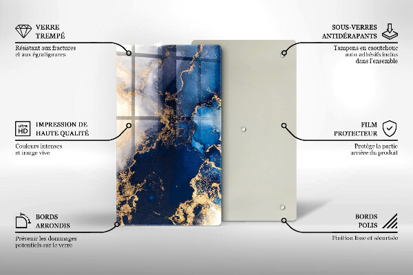 Üveg vágódeszka Elegáns háttér és arany