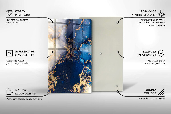 Üveg vágódeszka Elegáns háttér és arany