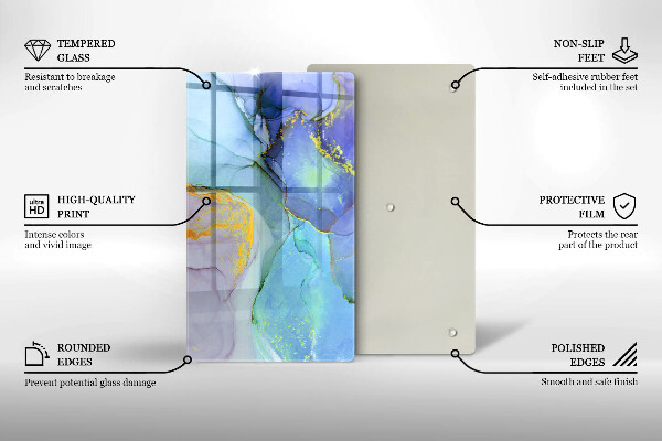 Üveg vágódeszka Repedt arany kő