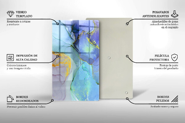 Üveg vágódeszka Repedt arany kő