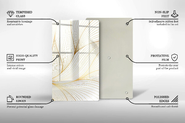 Üveg vágódeszka Modern vonalak minta