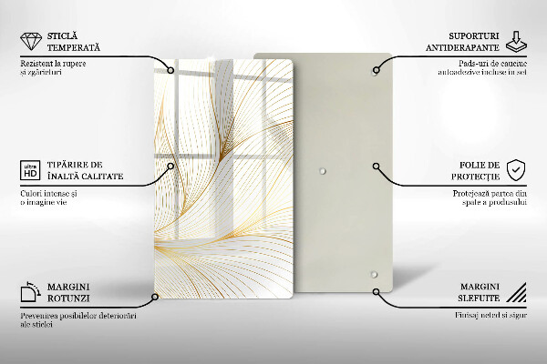 Üveg vágódeszka Modern vonalak minta