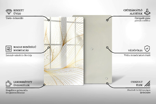 Üveg vágódeszka Modern vonalak minta