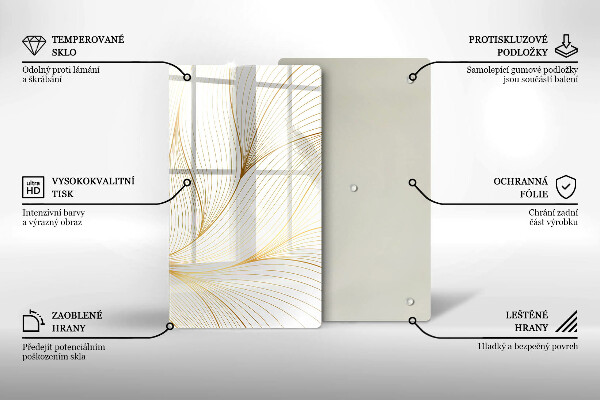 Üveg vágódeszka Modern vonalak minta