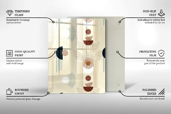 Üveg vágódeszka Modern vonalak minta