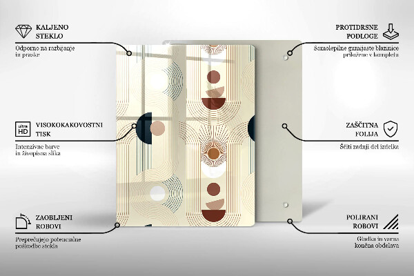 Üveg vágódeszka Modern vonalak minta