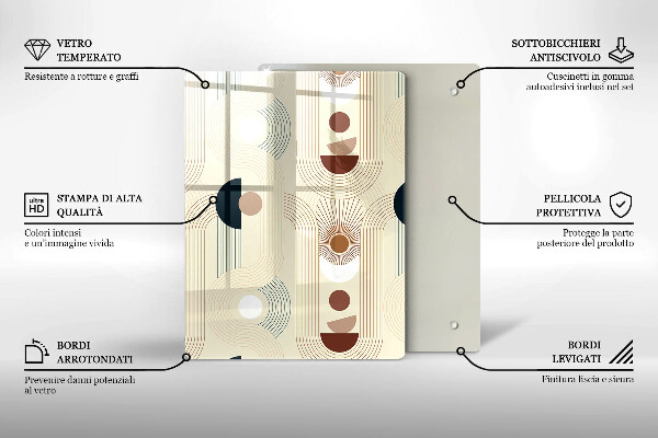 Üveg vágódeszka Modern vonalak minta