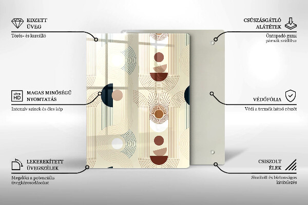 Üveg vágódeszka Modern vonalak minta