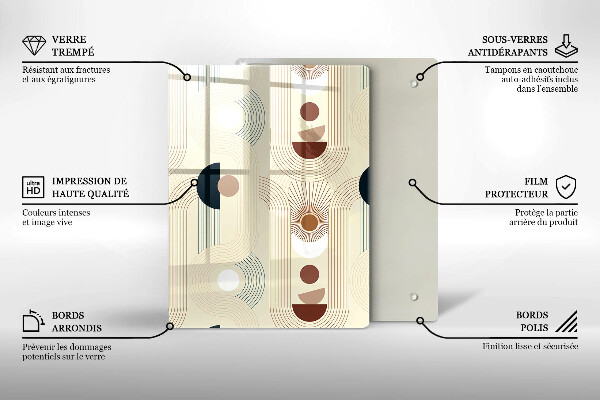 Üveg vágódeszka Modern vonalak minta