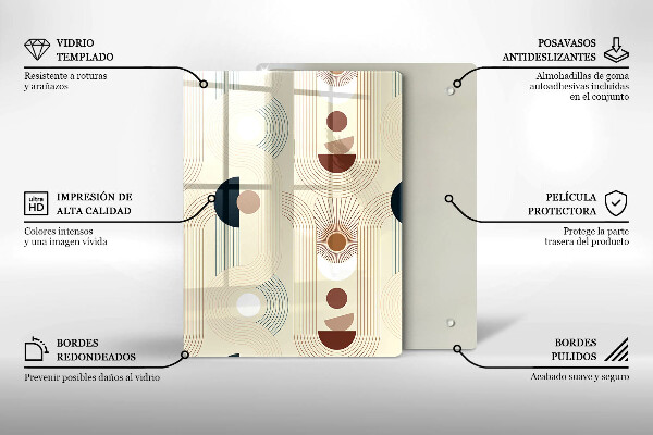 Üveg vágódeszka Modern vonalak minta