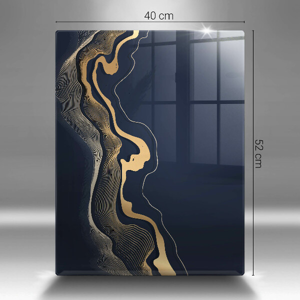 Üveg vágódeszka Absztrakt arany vonalak