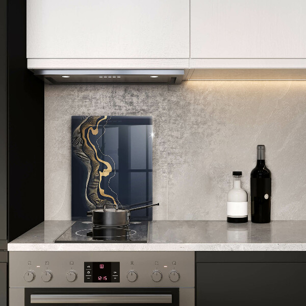 Üveg vágódeszka Absztrakt arany vonalak