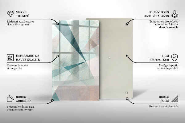 Üveg vágódeszka Éles absztrakció