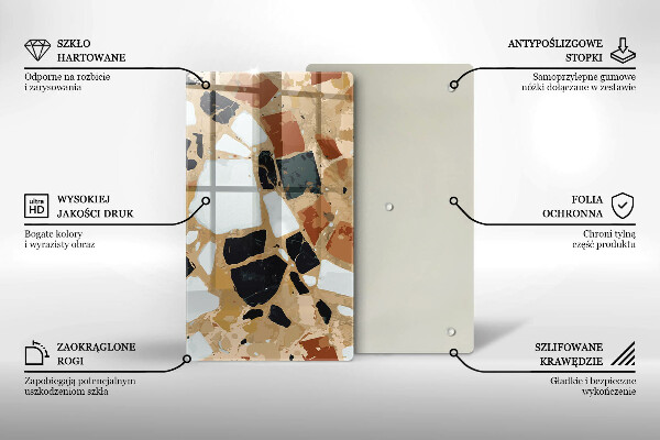 Üveg vágódeszka Dekoratív kövek lemez