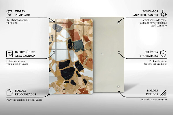 Üveg vágódeszka Dekoratív kövek lemez