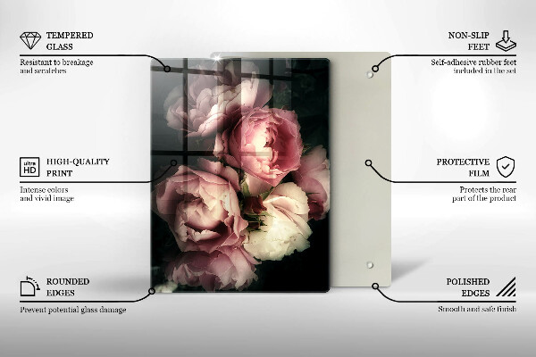 Üveg vágódeszka Dekoratív kövek lemez