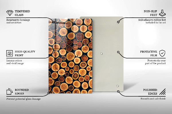 Üveg vágódeszka Fa tuskók