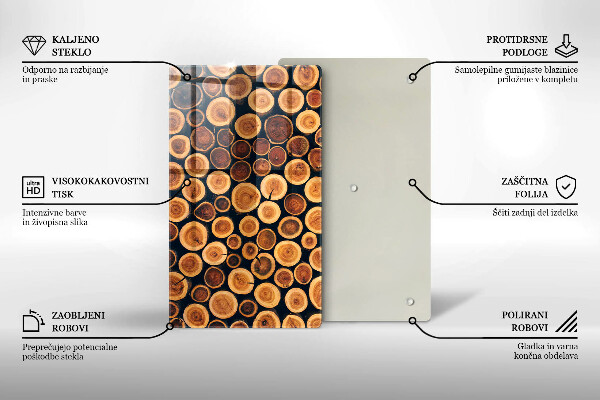 Üveg vágódeszka Fa tuskók